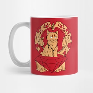 Red and Cream 7 Cats and Ancient Stones Mug